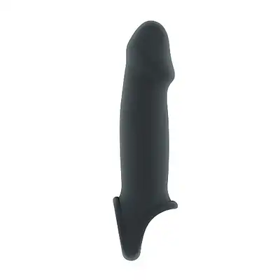 Sono - Stretchy Penis Extension No. 33. Ultra miękka szara nakładka powiększająca penisa. Dodatkowa stymulacja.
