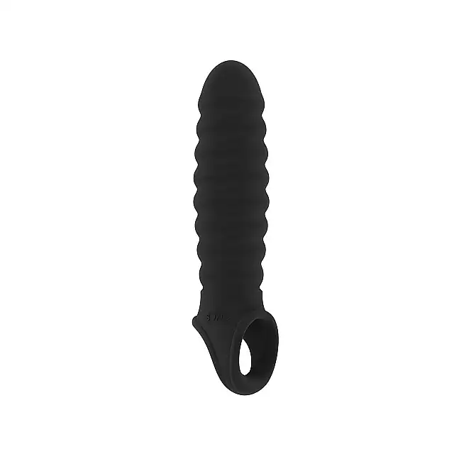 Sono - Stretchy Penis Extension No. 32. Ultra miękka, falista nakładka powiększająca i stymulująca. 