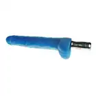 Pulse Master - Niebieski masywny penis z wibracjami i jądrami. Unikalny. aksamitny w dotyku. 25cm długości