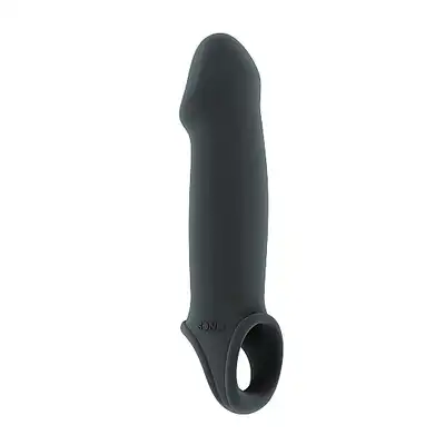 Sono - Stretchy Penis Extension No. 33. Ultra miękka szara nakładka powiększająca penisa. Dodatkowa stymulacja.