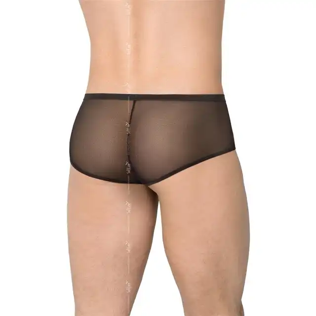 SoftLine - Mens Shorts 4520 Black M/L. Czarne slipy z zameczkami. 