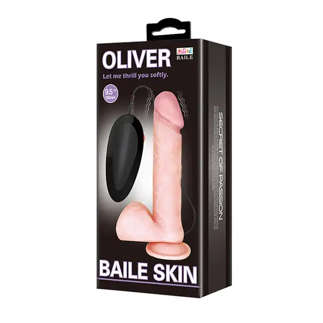 Baile - Oliver. Elastyczne dildo wibrujące UltraSkyn, sterowane pilotem. 