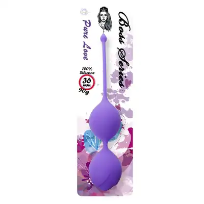 Bseries - Kulki gejszy -Silicone Kegel Balls 36mm 90g Purple - Boss Series