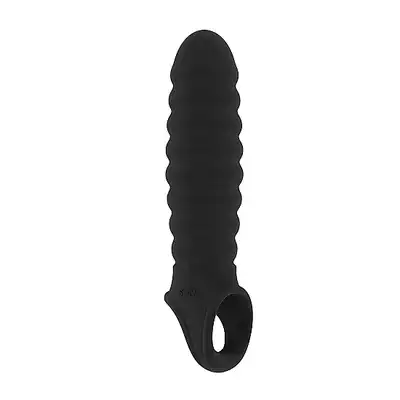 Sono - Stretchy Penis Extension No. 32. Ultra miękka, falista nakładka powiększająca i stymulująca. 