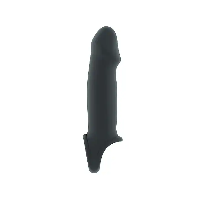 Sono - Stretchy Penis Extension No. 33. Ultra miękka szara nakładka powiększająca penisa. Dodatkowa stymulacja.