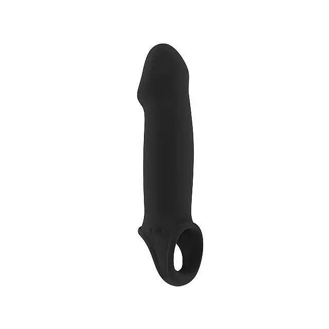 Sono - Stretchy Penis Extension No. 33. Ultra miękka czarna nakładka powiększająca i stymulująca. 