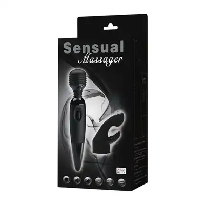 Sensual Massager - Magiczna różdżka z wymienną końcówką. Dyskretny masaż. 
