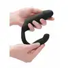 Sono - Stretchy Penis Extension and Plug No.34. Niezwykła czarna nakładka na penisa połączona z plugiem analnym. 