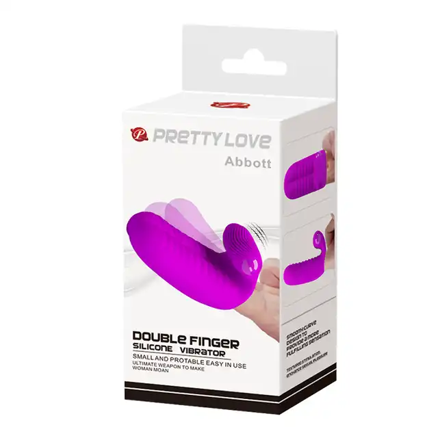 Pretty Love - Abbott. Double Finger Silicone Vibrator. Zgrabny i miękki wibrator na palec. 