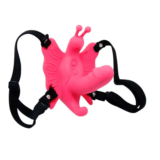 Ultra Harness - Passionate Sensual Comfort Strap On. Mini strap on z motylkiem. 10 wibracji!