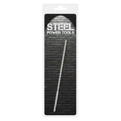 Steel Power Tools - Dip Stick Ribbed 6 mm Silver. Metalowy dilator z prążkowaną struktrą. Niesamowita stymulacja cewki moczowej