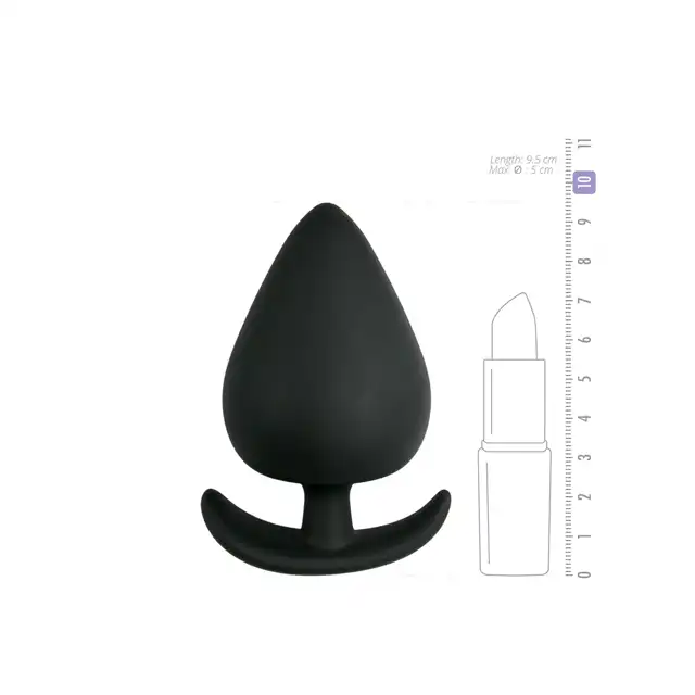 Easy Toys - Black Anchor Buttplug Medium. Czarny plug z kotwicą, bezpieczna zabawka analna. 