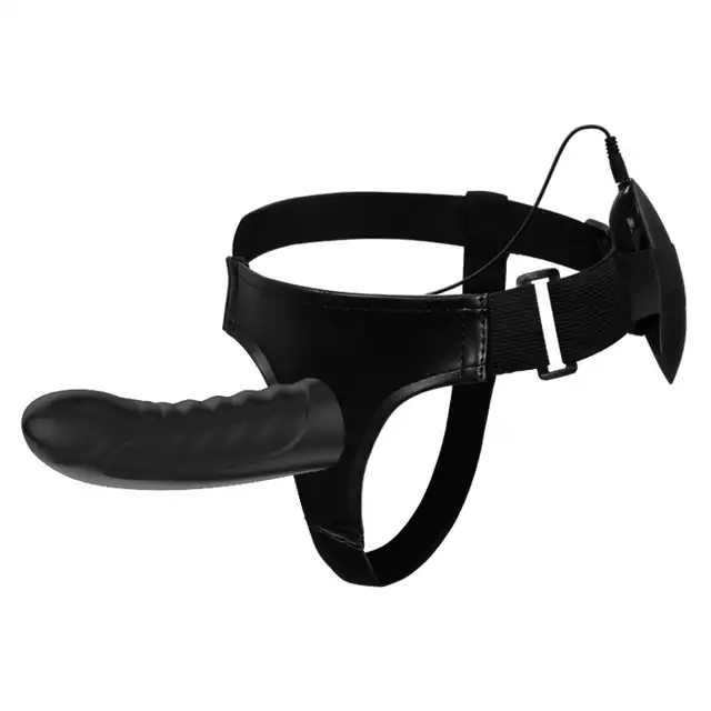 Pretty Love - Marvin. Czarny wibrujący strap-on. Sterowanie pilotem. 