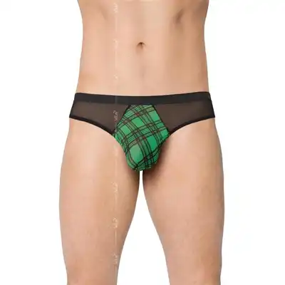 SoftLine - Mens Briefs 4524 M/L Green. Slipy w kratę. 