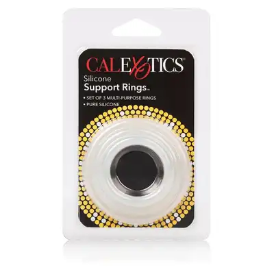 Calexotics - Silicone Support Rings Clear - zestaw 3 ringów na penisa. Zwiększona erekcja gwarantowana