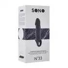 Sono - Stretchy Penis Extension No. 33. Ultra miękka szara nakładka powiększająca penisa. Dodatkowa stymulacja.