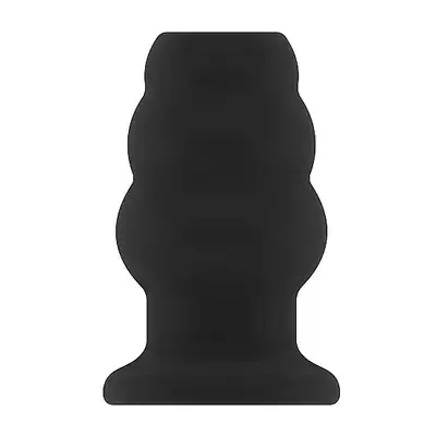 Sono - Large Hollow Tunnel Butt Plug No. 51. Czarna duża wtyczka analna z otworem. 