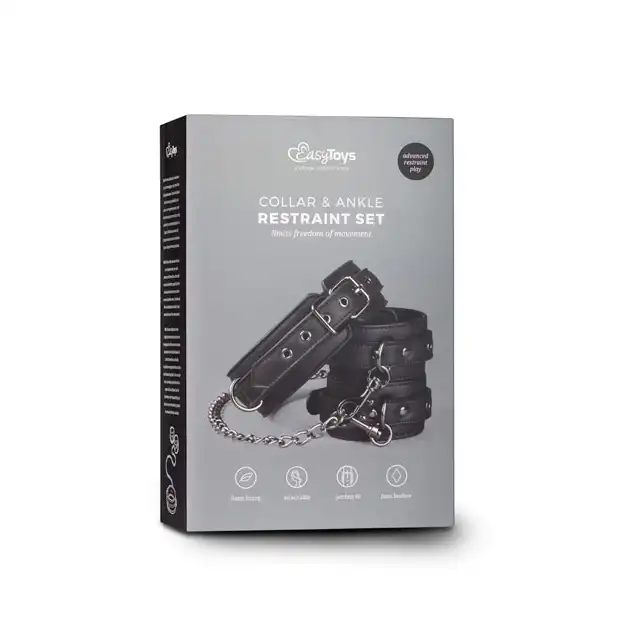 Easy Toys - Collar &amp; Ankle Restraint Set. Obroża z mankietami na łańcuchu.