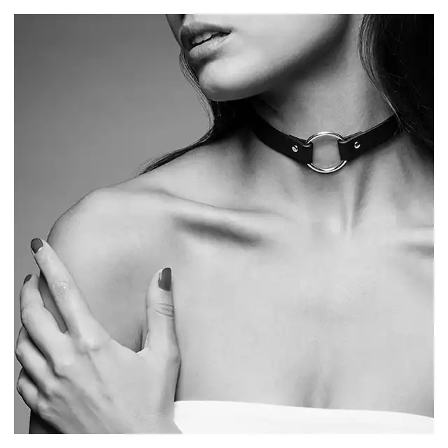 Bijoux Indiscrets - Maze Black Single Choker. Zmysłowa, elegancka obroża. Erotyczna biżuteria dodająca pikanterii. 