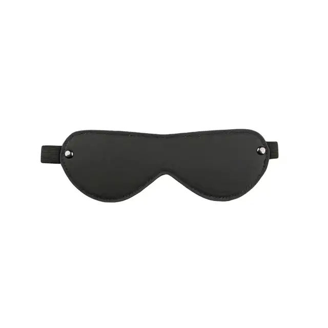 Easy Toys - Black Blindfold. Opaska na oczy, skórzane wykończenie.