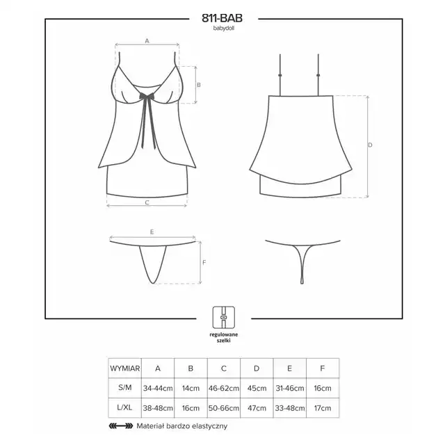 Obsessive - 811-BAB-4 babydoll i stringi.
