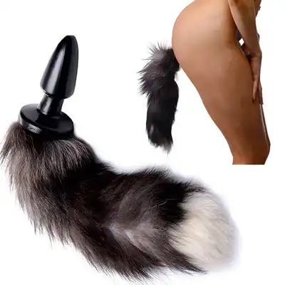 Tailz - Grey Fox Tail Anal Plug. Wtyczka analna z pięknym, puszystym ogonem.