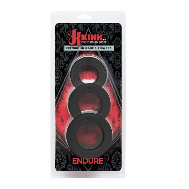 Kink by DocJohnson - Endure. Zestaw silikonowych ringów. Premium. Mega sale!