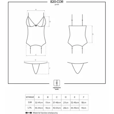Obsessive - 820-COR-1 gorset i stringi.