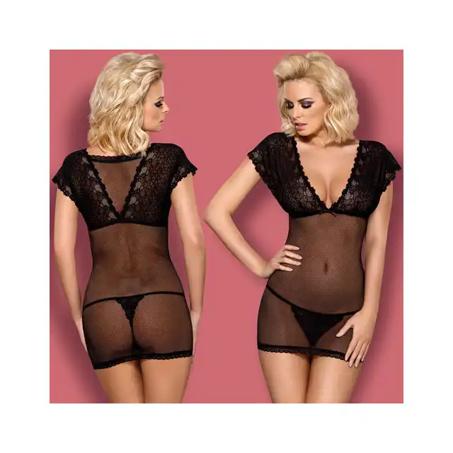Obsessive - 821-CHE-1 koszulka i stringi. Rozmiar S/M