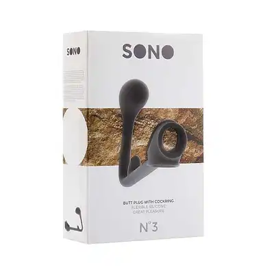 Sono - Butt Plug With Cockring № 3. Wtyczka analna z ringiem na penisa. Silikon medyczny.