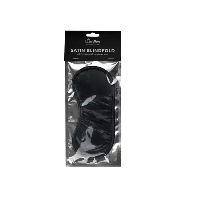 Easy Toys - Satin Blindfold. Czarna opaska na oczy z miękkiej satyny.