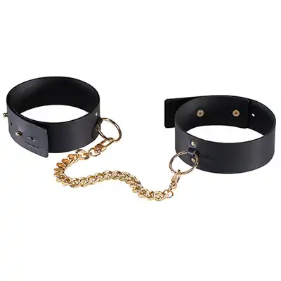 Bijoux Indiscrets - Maze Ankle &amp; Knee Cuffs Black. Przepiękne czarne kajdanki na nogi. Wysublimowane akcesoria dla kobiet. Mega sale!