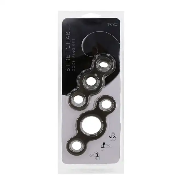 Seven Creations - Stretchable Cock Ring Set. Zestaw ringów na penisa.