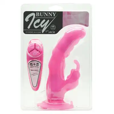 NMC - Icy Bunny. Wibrator z przyssawką. Miekki silikon medyczny.