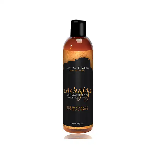 Intimate Earth - Energize. Aromatherapy Massage Oli. Naturalne oleje. 240 ml.