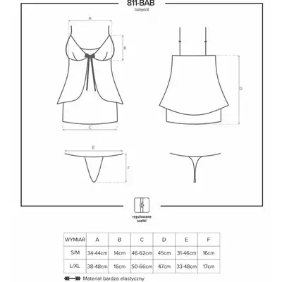 Obsessive - 811-BAB-4 babydoll i stringi.
