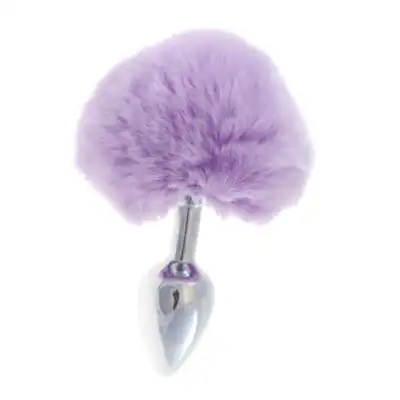 Boss Of Toys - Fluffy Metal Plug. Wtyczka analna z fioletową kitka.