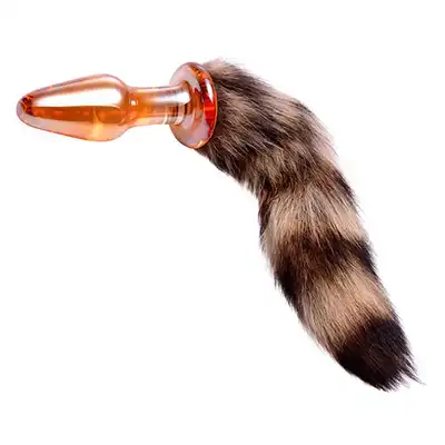 Tailz - Fox Tail Anal Plug. Szklana wtyczka analna z puszystym, lisim ogonem.