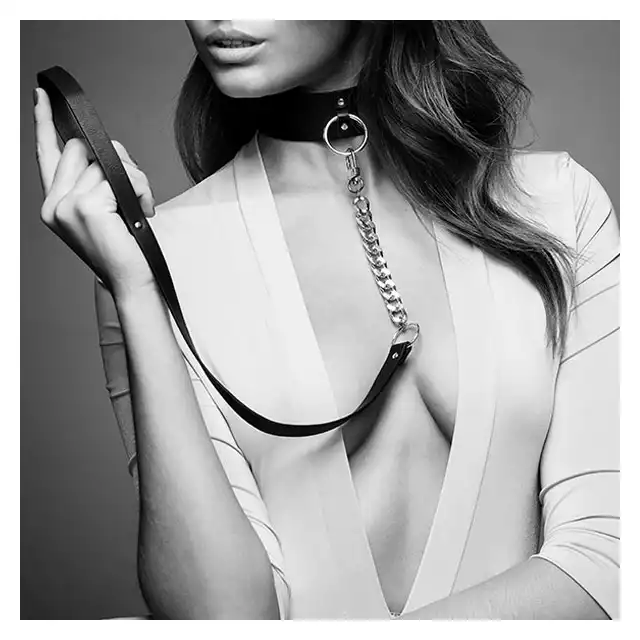 Bijoux Indiscrets - Maze  Black Choker And Leash. Obroża.