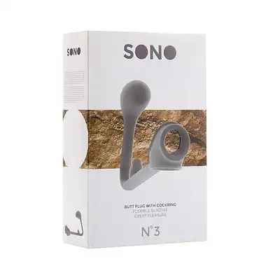 Sono - Butt Plug With Cockring № 3. Wtyczka analna z ringiem na penisa. Silikon medyczny.