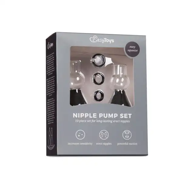 Easy Toys - Nipple Pump Set. Pompki do sutków. Większa wrażliwość na dotyk.
