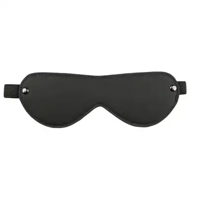 Easy Toys - Black Blindfold. Opaska na oczy, skórzane wykończenie.