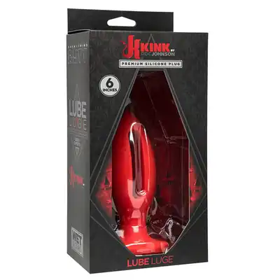 Kink by DocJohnson - Lube Luge 6 Inch. Red.  Silikonowa wtyczka analna.