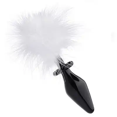 Tailz - Fluffer Bunny Tailz Anal Plug. Szklana wtyczka analna z mięciutką kitką.