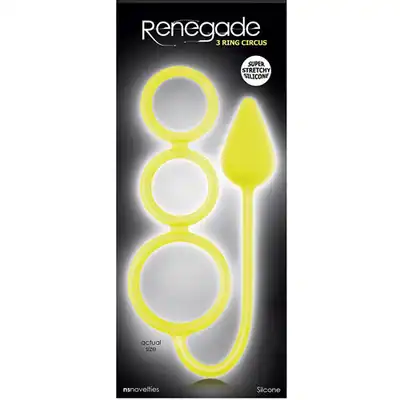 NsNovelties - Renegade 3 Ring Circus. Potrójny ring na penisa + wtyczka analna.