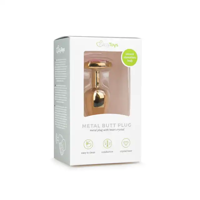 Easy Toys - Metal Butt Plug. Metalowa wtyczka analna z pięknym kryształem.