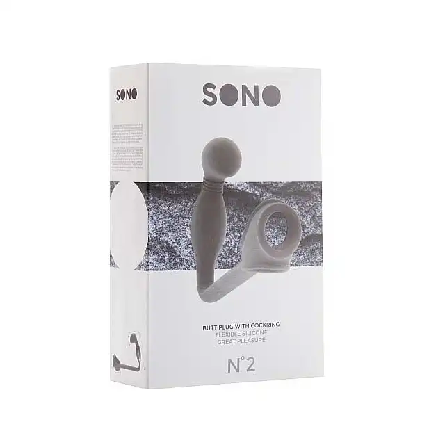 Sono - Butt Plug With Cockring № 2. Wtyczka analna z ringiem na penisa. Silikon medyczny.