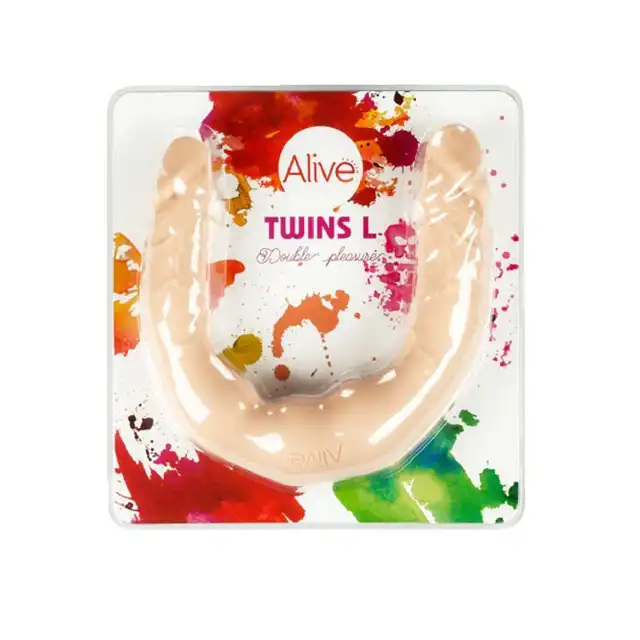 Alive - Twins L. Silikonowe dildo, podwójne.