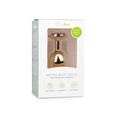Easy Toys - Metal Butt Plug. Metalowa wtyczka analna z pięknym kryształem.