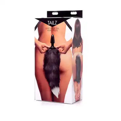 Tailz - Grey Fox Tail Anal Plug. Wtyczka analna z pięknym, puszystym ogonem.